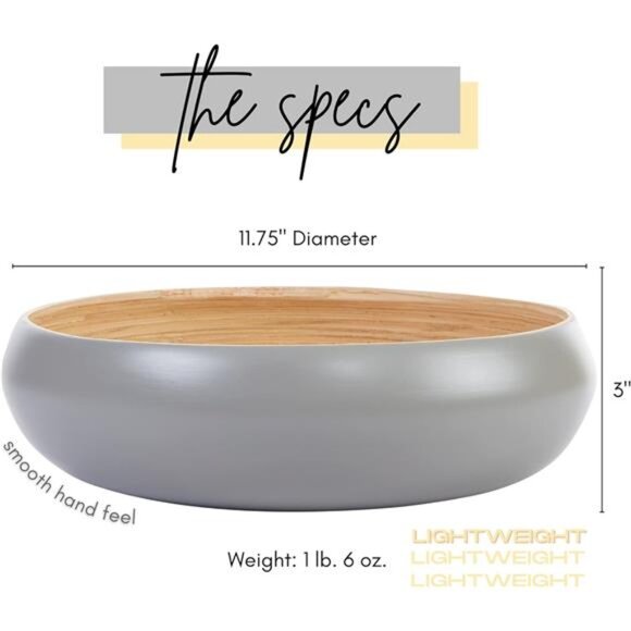 Fruit Bowl For Kitchen Counter, Decorative Bowl, Large Serving Bowl - Picture 3 of 7